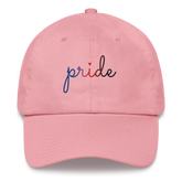 Polyamory Pride Hat: Cursive 'Pride' in Gradient Colors